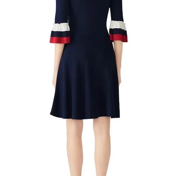Draper James / Bell Sleeve Navy Stripe sweater Dress - Picture 6 of 7